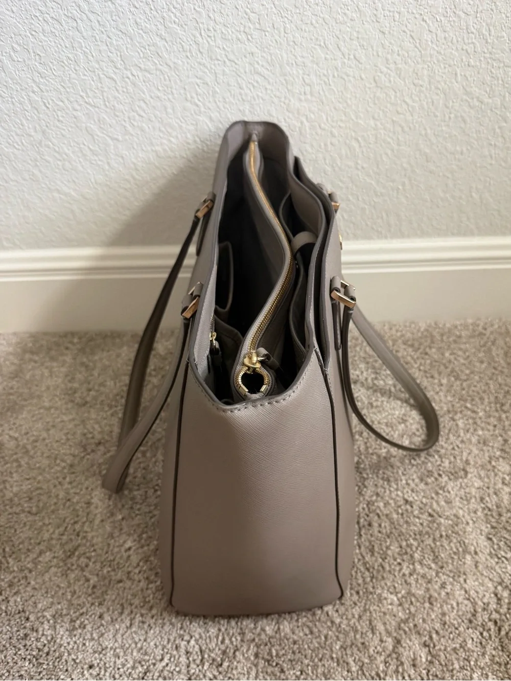 Tory Burch Robinson Large Leather Tote - Grey Heron